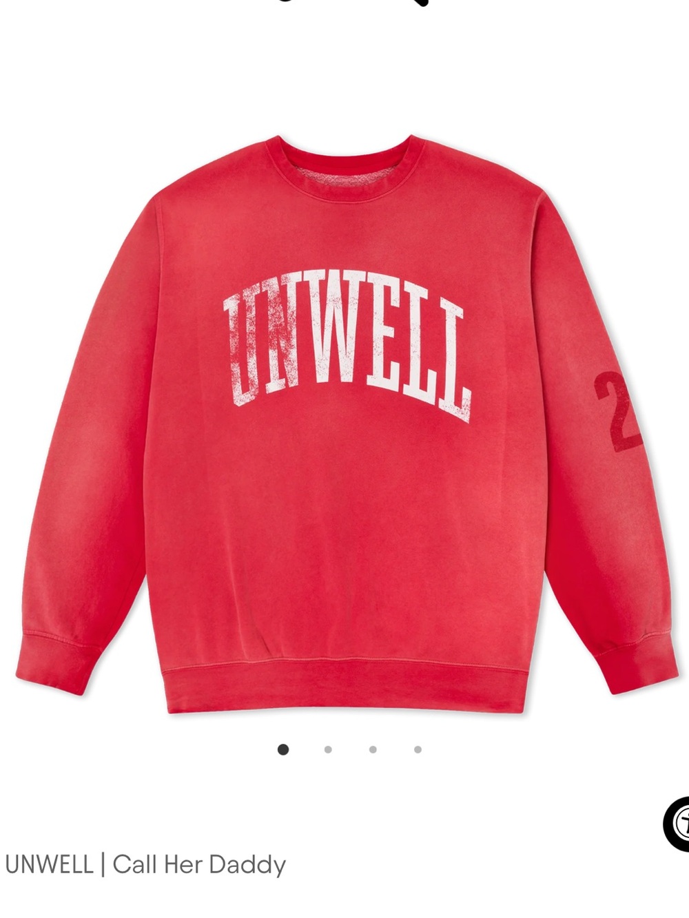 UNWELL Varsity 25 Red Crewneck Sweatshirt